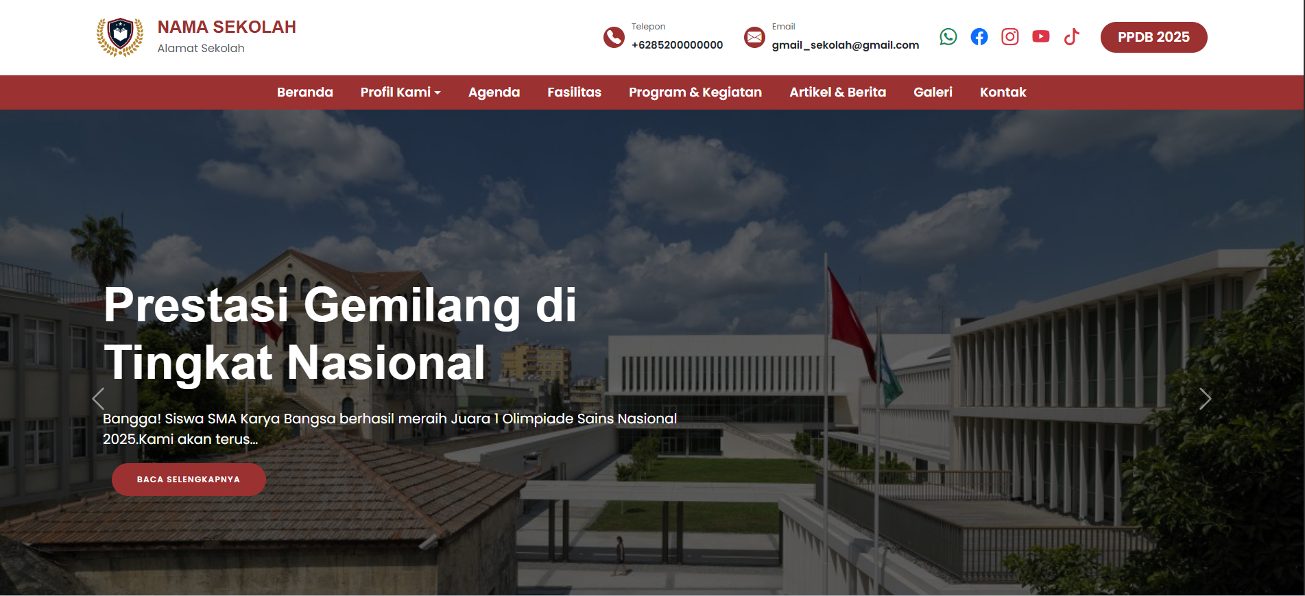 CMS -  Website Sekolah Premium + PPDB Online Modern (Full Admin Panel)